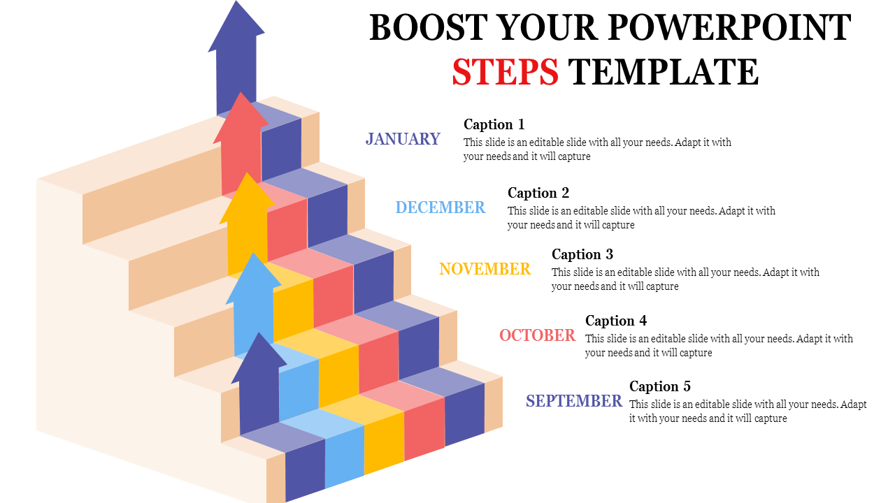 Elegant Steps PowerPoint Template and Google Slides